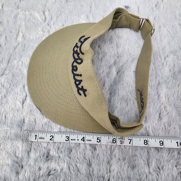Titleist New Era Tan Golf Visor Hat Cap Adjustable 100% Cotton USA EUC Adult - Picture 9 of 9